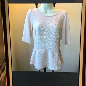 New Deletta nubby & sequined top w flare hem